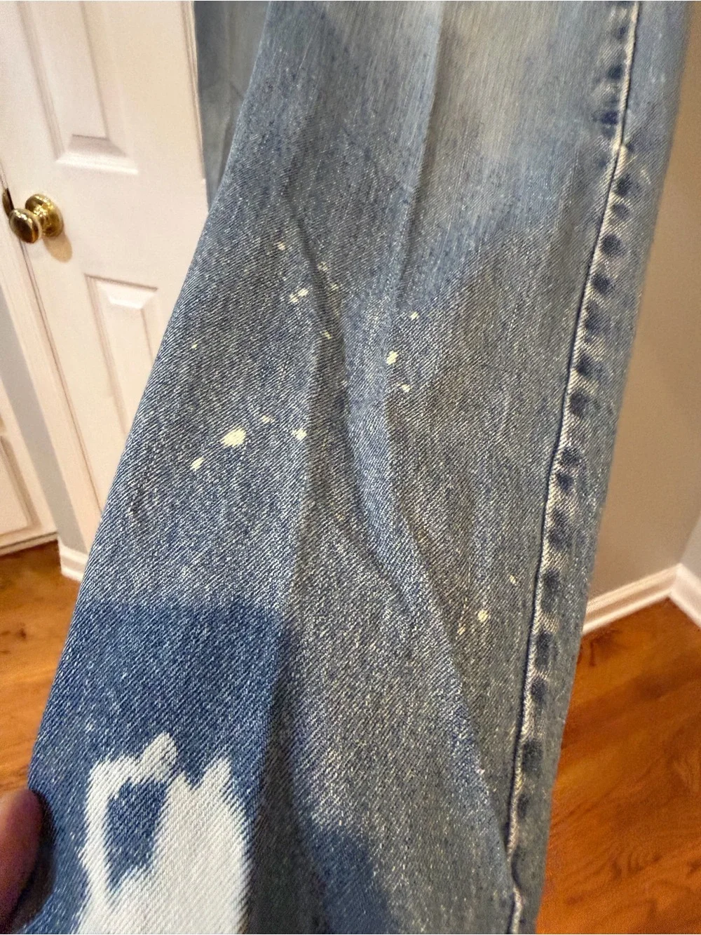 VTG Y2K Levis 505 Jeans Mens 32x32 Light Blue Distressed Straight Leg Red Tab - Picture 11 of 16